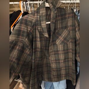 REVOLVE Plaid Button Down Shirt - Green and Brown